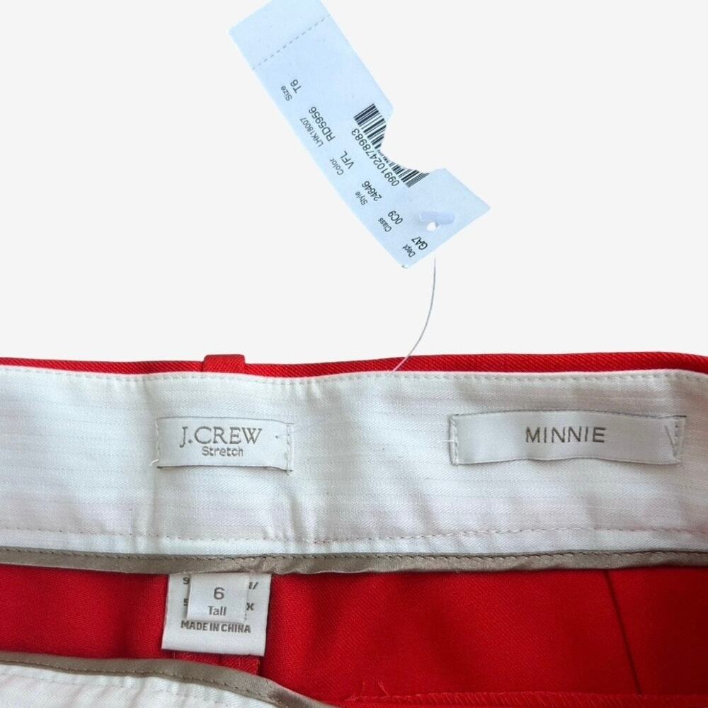 J.Crew Minnie Pants Women's 6 Tall Red Stretch Twill Preppy Work Quiet Luxury - Picture 5 of 9